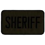 Hero's Pride 5748 SHERIFF - Back Patch - Black on O.D. Twill - 9 x 5"