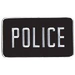 Hero's Pride 5750 POLICE - White on Black - Back Patch - 9 x 5"