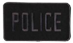 Hero's Pride 5751 POLICE - Grey on Black - Back Patch - 9 x 5"