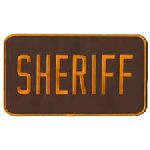 Hero's Pride 5762 SHERIFF - Back Patch - Dark Gold on Brown Twill - 9 x 5"