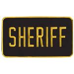 Hero's Pride 5763 SHERIFF - Back Patch - Med. Gold on Black - 9 x 5"