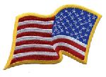 Hero's Pride 57 U.S. Flag - Wavy - Reversed - Med Gold Border - 3-1/4 X 2-1/4"