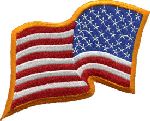 Hero's Pride 58 U.S. Flag - Rev - Dark Gold Border - 3-1/4 X 2-1/4