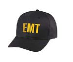 Hero's Pride 6671 Black Twill Cap Embr'd w/Gold "EMT"