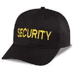 Hero's Pride 6745 Black Twill Cap Embr'd w/Gold "SECURITY"
