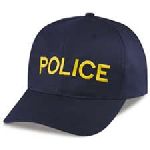 Navy Twill Cap Embr'd w/Med Gold "Police"