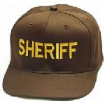 Hero's Pride 6761 Brown Twill Cap Embr'd w/Dk. Gold "SHERIFF"