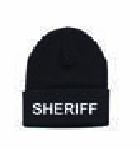 Hero's Pride 6878 Watch Cap - "SHERIFF" - White on Black