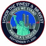 Hero's Pride 8444A United We Stand NYPD FDNY - 12"Circle