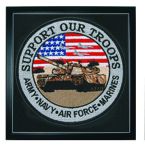 Hero's Pride 8456 Support Our Troops - 12"Circle - Framed