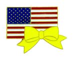 U.S. Flag w/Yellow Ribbon - Enameled Pin
