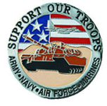 Hero's Pride 9080 Support Our Troops (tank) - 1-1/4"Circle Pin