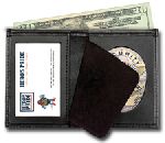 Hero's Pride 9105-0005 Deluxe Bi-Fold Badge Wallet w/ Id Window - Oval Badge Die Cut 5