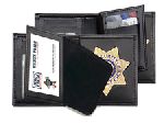 Hero's Pride 9110-0001 Deluxe Bi-Fold Badge Wallet w/ Two Id Windows - Shield Badge Die Cut 1