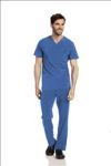 Mens Media Scrub V-Neck Top