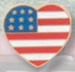  Premier Emblem P4205 American Flag Heart Pin