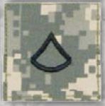  Premier Emblem PMSV-102 BLACK ACU ranks WT VELCRO - Private 1st Class