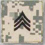 Premier Emblem PMSV-105 BLACK ACU ranks WT VELCRO - Sergeant