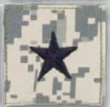 Premier Emblem PMSV-122 BLACK ACU ranks WT VELCRO - Brig General