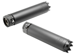 Surefire SOCOM556-MONSTER END MOUNT SOUND SUPPRESSOR WITH CRENNELATED FRONT PLATE, HIGH TEMPERATURE ALLOY CONSTRUCTION, FOR USE WITH 5.56 CALIBER AMMUNITION, BLACK FINISH.