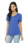 SanMar Bella + Canvas BC6405, BELLA+CANVAS  Womens Relaxed Jersey Short Sleeve V-Neck Tee.