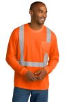  SanMar CornerStone CS201, CornerStone  ANSI 107 Class 2 Mesh Long Sleeve Tee.