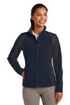  SanMar Sport-Tek LST970, Sport-Tek Ladies Colorblock Soft Shell Jacket.