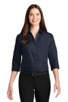 SanMar Port Authority LW102, Port Authority Ladies 3/4-Sleeve Carefree Poplin Shirt.