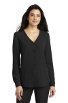  SanMar Port Authority LW700, Port Authority Ladies Long Sleeve Button-Front Blouse.