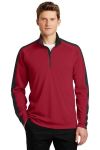 Sport-Tek Sport-Wick Textured Colorblock 1/4-Zip Pullover.