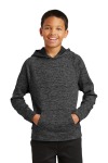 Sport-Tek Youth PosiCharge Electric Heather Fleece Hooded Pullover.