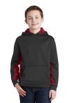 SanMar Sport-Tek YST239, Sport-Tek Youth Sport-Wick CamoHex Fleece Colorblock Hooded Pullover.