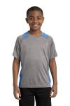 Sport-Tek Youth Heather Colorblock Contender Tee.