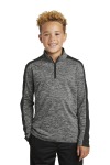  SanMar Sport-Tek YST397, Sport-Tek  Youth PosiCharge  Electric Heather Colorblock 1/4-Zip Pullover.