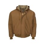  3 JLH6 Brown Duck Hooded Jacket with Knit Trim