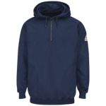 2 SEH8 Pullover Hooded Fleece Sweatshirt with 1/4 Zip - Cotton/Spandex Blend