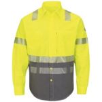 1.5 SLB4 Hi-Visibility Color Block Uniform Shirt - EXCEL FR  ComforTouch  - 7 oz.