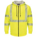 1.5 SMZ4 Hi-Visibility Zip-Front Hooded Fleece Sweatshirt with Waffle Lining