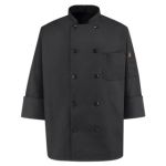 1.154 0425 Spun Poly Black Chef Coat