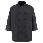  1.147 0427 Spun Poly Black Chef Coat