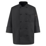 1.147 0427 Spun Poly Black Chef Coat