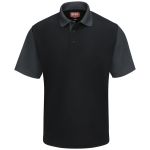 Mens Short Sleeve Performance Knit Color-block Polo