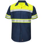0.899 SY80 Hi-Visibility Colorblock Ripstop Work Shirt - Type O, Class 1