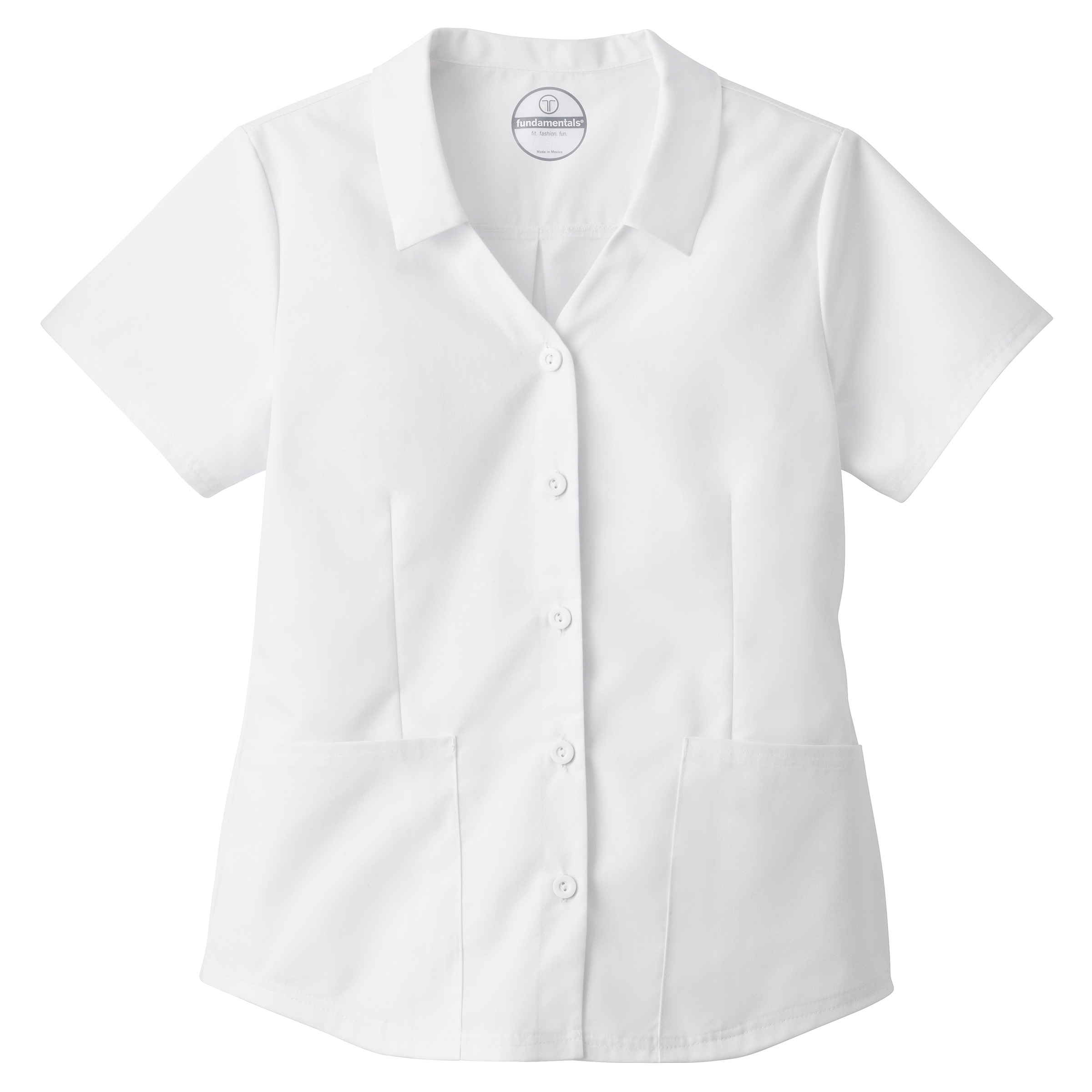 White Swan 14568 Fundamentals Ladies Collared Button Front Top
