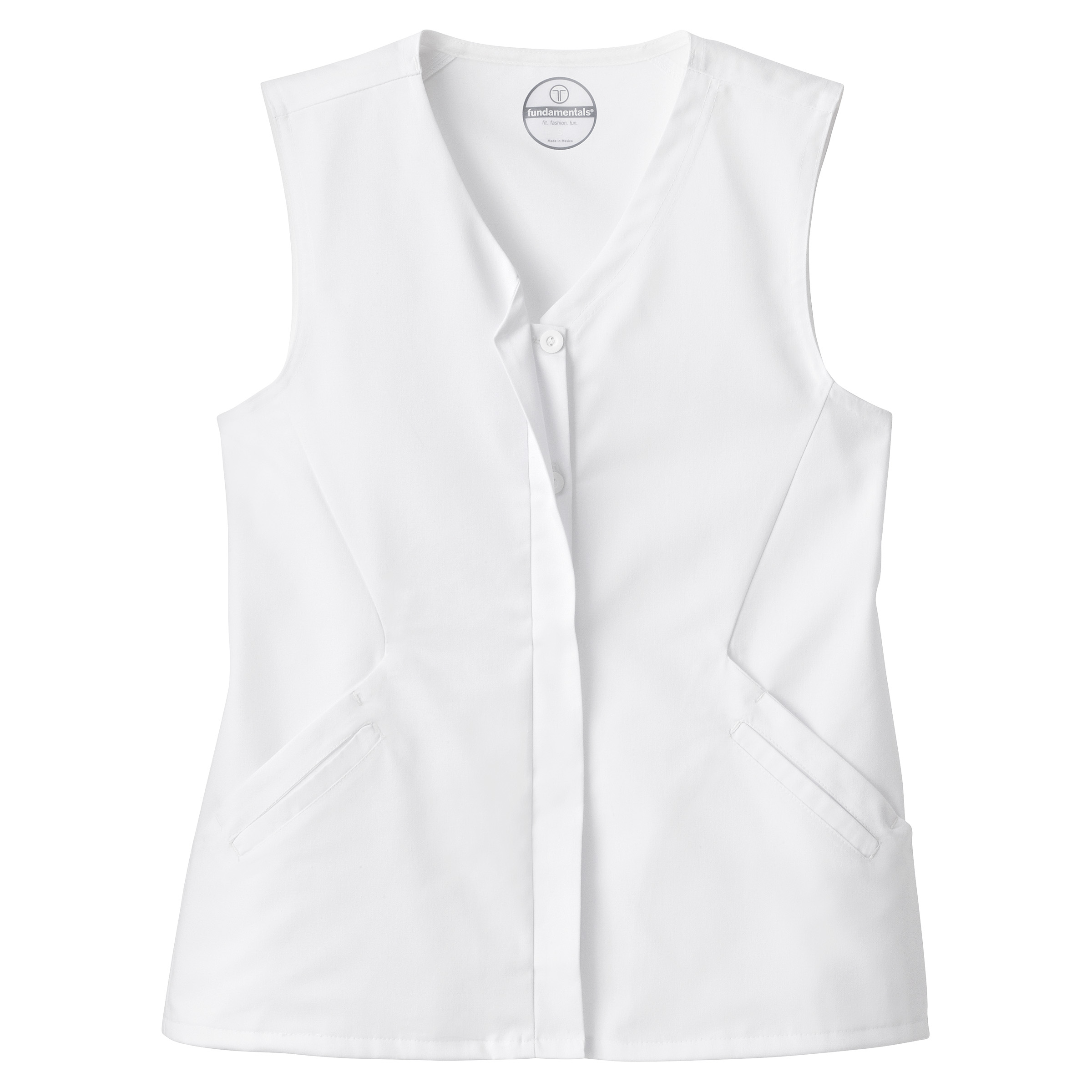 White Swan 14752 Fundamentals Ladies Hidden Placket Button Front Vest