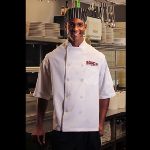  PI 1/2 Sleeve Plastic Button Chef Coat