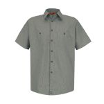  PI 65/35 Men?s Short Sleeve Microcheck Industrial Work Shirt