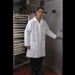  PI 100% MVS Spun Polyester Gripper Snap Butcher Frock, 3 Pocket