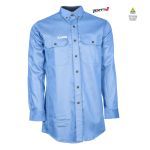  PI 88/12 Cotton/Nylon Blend Long Sleeve FR Button-Front Shirt with Accent Colors